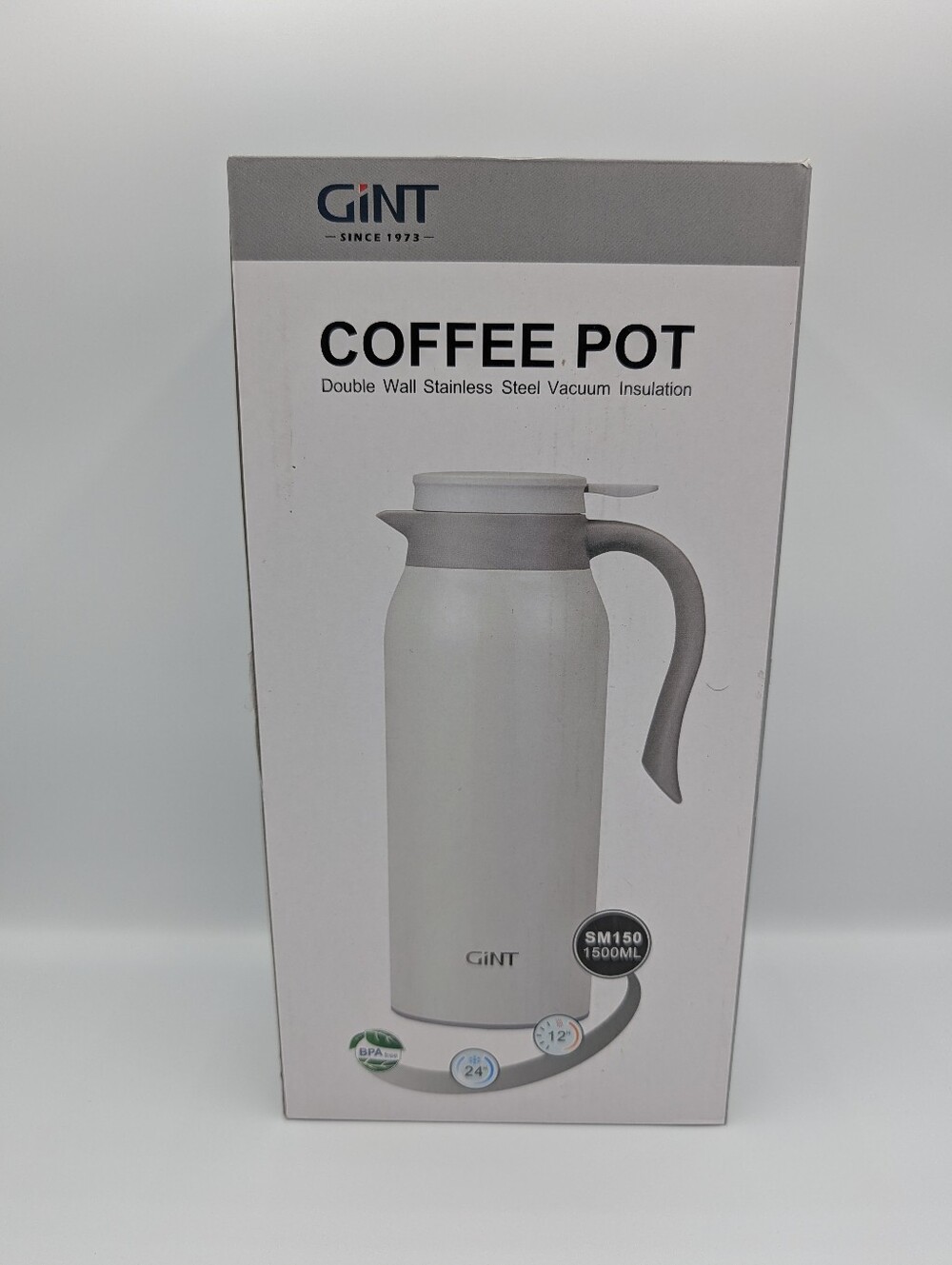 GiNT 1500ml / 1.5L Thermal Coffee Carafe Stainless Steel Vacuum Insulated - NWT